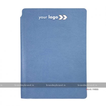 Personalized Sky Blue - Pen Holder - Soft Cover A5 Notebook