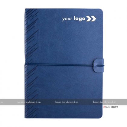 Personalized Soft Elastic -Navy Blue - Soft Cover A5 Notebook