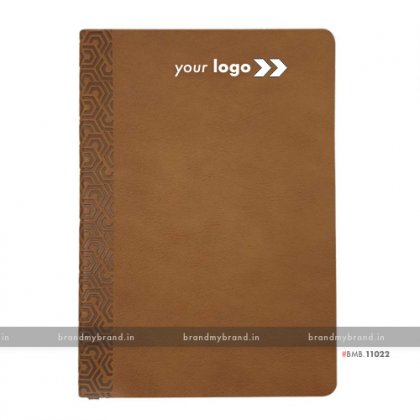 Personalized Tan (textured) - Soft Cover A5 Notebook