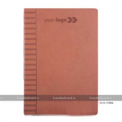 Personalized Tan - Hard Cover A5 Notebook