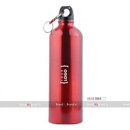 Personalized Black Sports Bottle With Carabiner (750Ml)