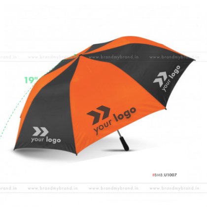Orange and Black Umbrella -21 inch, 2 Fold