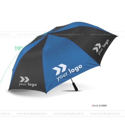Royal Blue and Black Umbrella -21 inch, 2 Fold