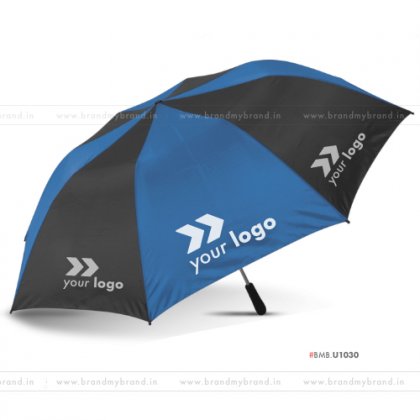 Royal Blue and Black Umbrella -24 inch, 2 Fold