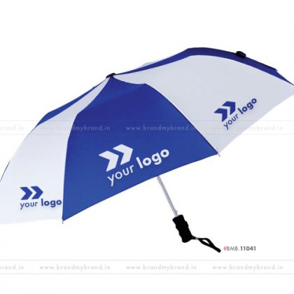 Royal Blue and White Umbrella -24 inch, 2 Fold