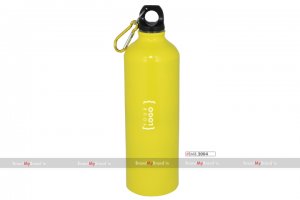 Personalized  Yellow Sports Bottle With Carabiner (750Ml)