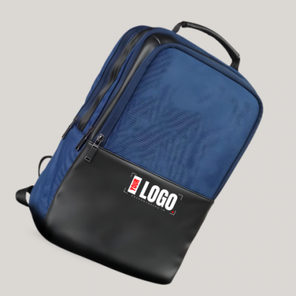 Customized Blue and Black Laptop Backpack with Logo