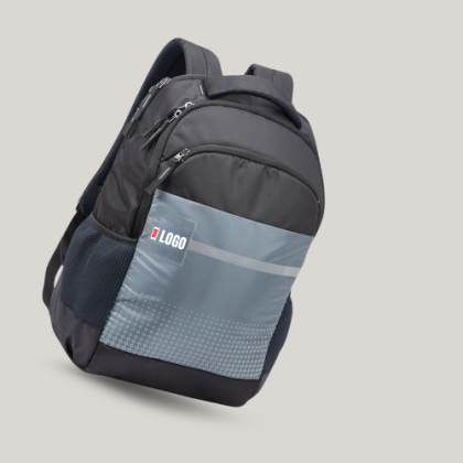 Customized Grey and Black Laptop Backpack with Logo