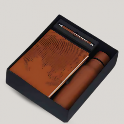 Customized Brown Employee Joining Kit with Pen and Bottle