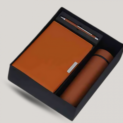 Customized Brown Employee Joining Kit with Pen Holder