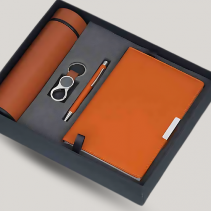 Customized Orange Employee Joining Kit with Pen Holder