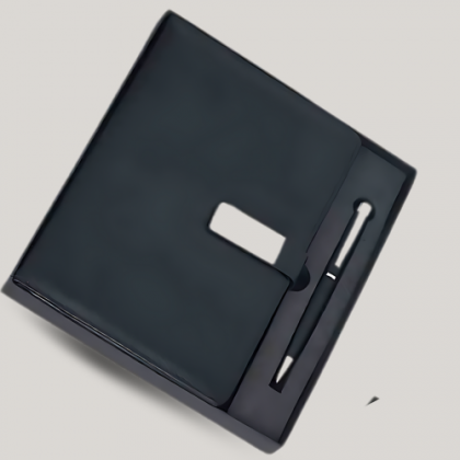 Customized Black Classic Employee Joining Kit with Notebook, Pen, and Card Holder