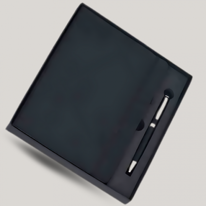 Customized Black Minimalist Employee Joining Kit with Notebook, Pen, and Card Holder