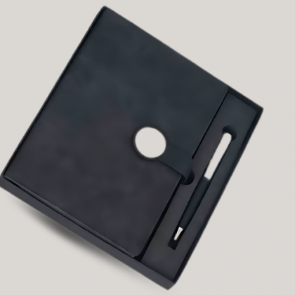 Customized Black Premium Employee Joining Kit with Notebook, Pen, and Card Holder