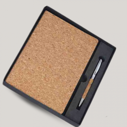 Customized Cork Employee Joining Kit with Notebook, Pen, and Card Holder