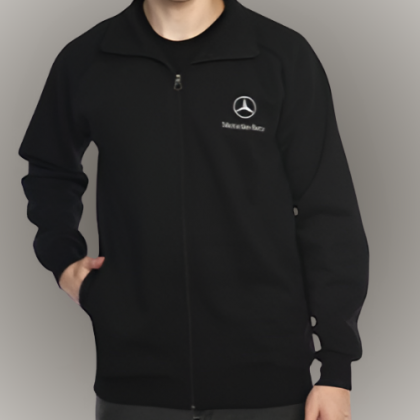 Customized Black Full-Zip Jacket with Logo