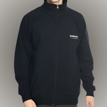 Customized Navy Blue Full-Zip Jacket with Logo