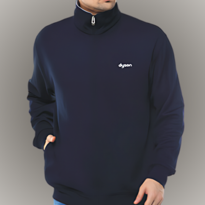 Customized Navy Blue Pullover Sweatshirt with Logo