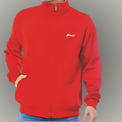 Customized Red Full-Zip Jacket with Logo