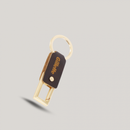 Customized Bamboo and Metal USB Keychain with Logo