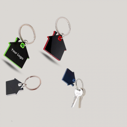 Customized Green and Black Metal Keychain with Logo