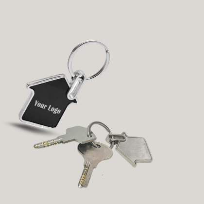 Customized House-Shaped Metal Keychain with Logo