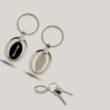 Customized Oval Metal Keychain with Logo