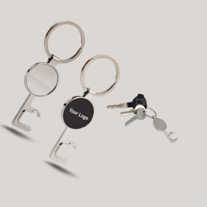 Customized Round and Square Metal Keychain Set with Logo