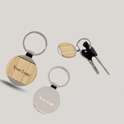 Customized Round and Square Wooden Keychain with Logo