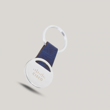 Customized White Round Metal Keychain with Logo