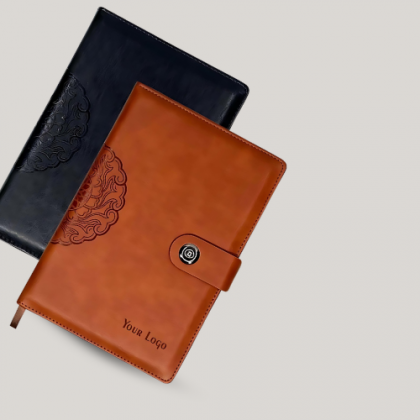 Customized Black and Brown Notebook with Logo