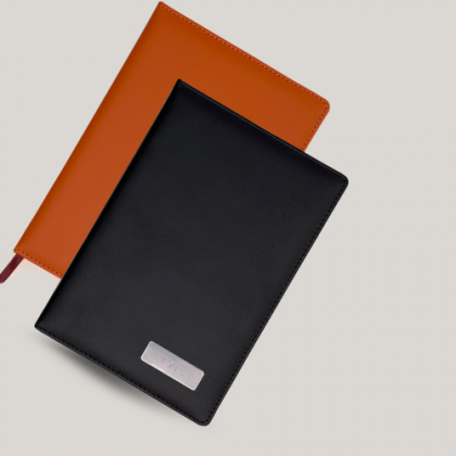 Customized Black and Orange Notebook with Logo