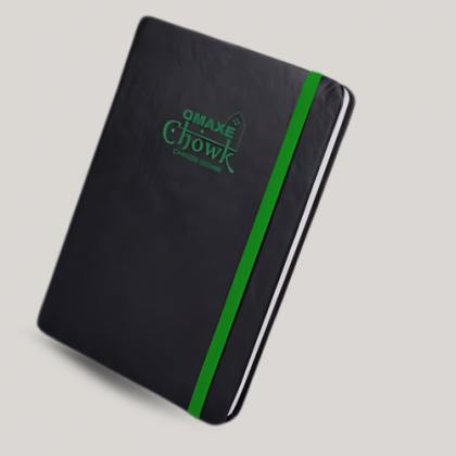 Customized Black and Green Trim Notebook with Logo