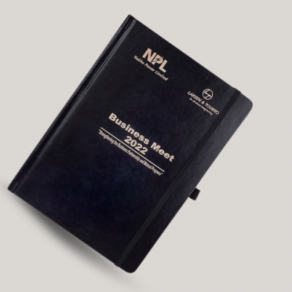 Customized Black Leather Executive A5 Notebook with Logo