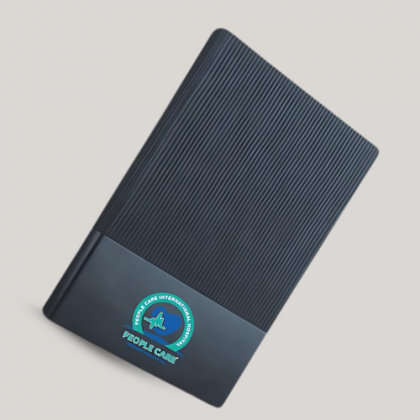 Customized Black Notebook with Blue Logo