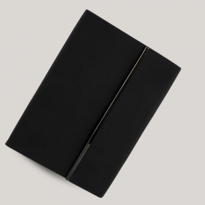 Customized Black Notebook with Gold Accent