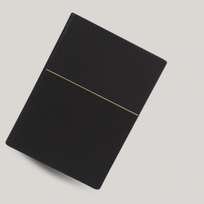 Customized Black Notebook with Gold Trim