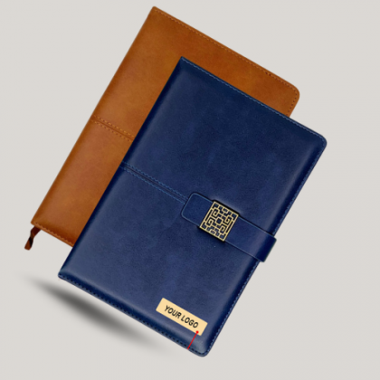 Customized Blue and Orange Executive Notebook with Logo