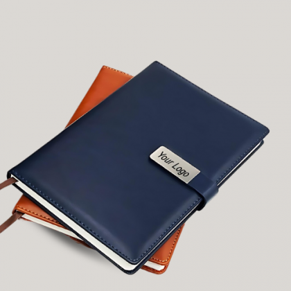 Customized Blue and Orange Notebook with Logo