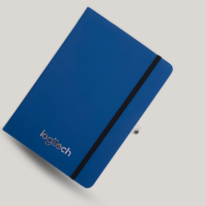 Customized Blue Leather A5 Notebook with Logo