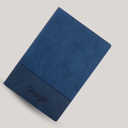 Customized Blue Leather A5 Notebook with Logo