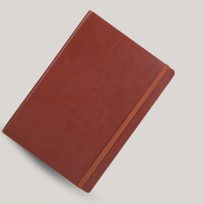 Customized Brown Leather A5 Notebook with Logo