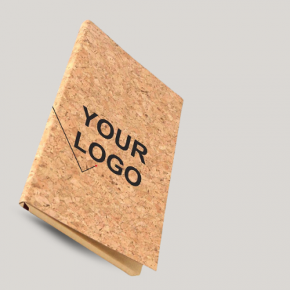 Customized Cork and Black Notebook with Logo