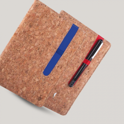 Customized Cork and Red Notebook with Logo