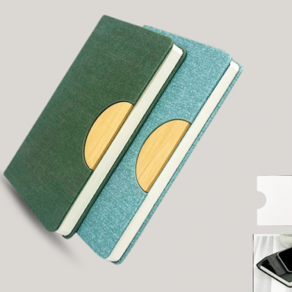 Customized Green and Yellow Notebook with Logo