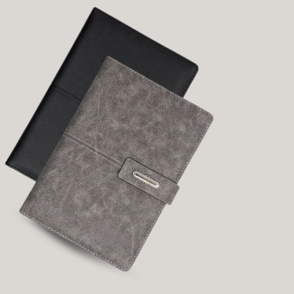 Customized Grey Executive Notebook with Logo