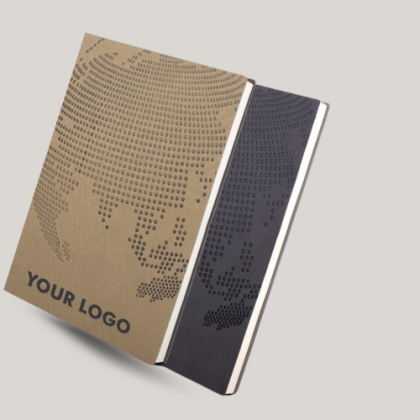 Customized Grey and Gold Notebook with Logo