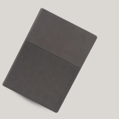 Customized Grey Notebook with Ribbed Design