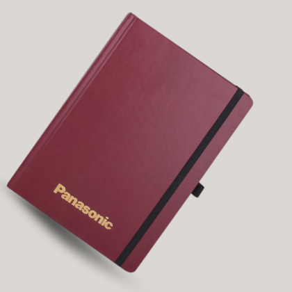 Customized Maroon Leather A5 Notebook with Logo