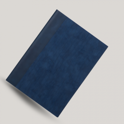 Customized Navy Blue Leather A5 Notebook with Logo